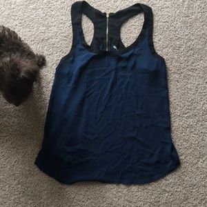 Blue and black Express tank top